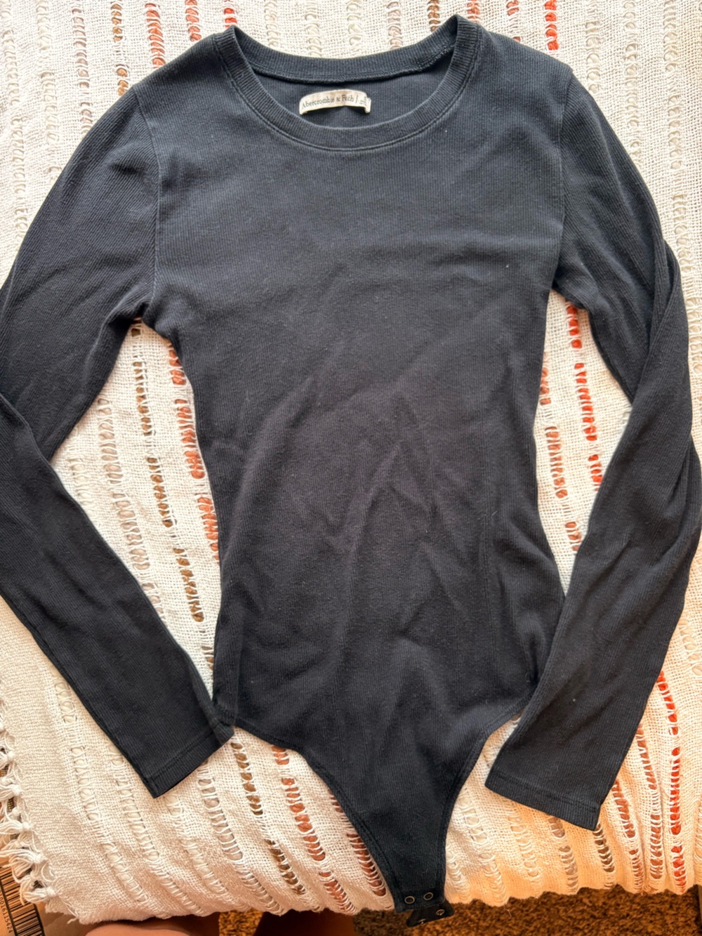Abercrombie & Fitch Black Long-Sleeve Turtleneck-Style Bodysuit